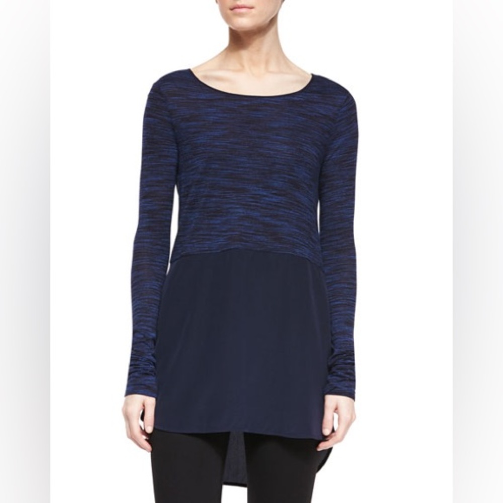 Vince Mixed Media Long-Sleeve Top
